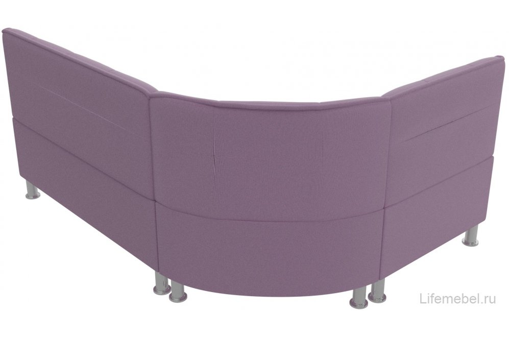 Кухонный диван угловой Феникс левый сиреневый микровельвет