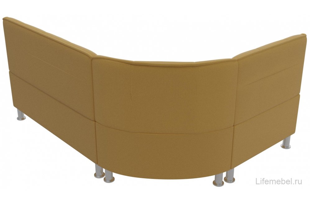 Кухонный диван угловой Феникс левый желтый микровельвет