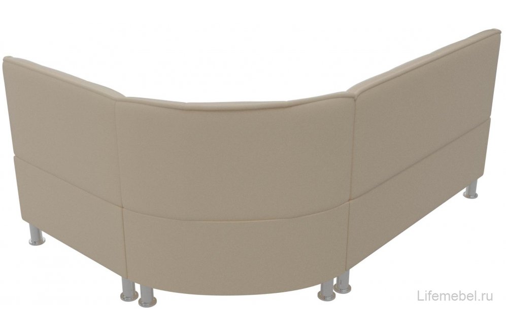 Кухонный диван угловой Феникс правый бежевая экокожа