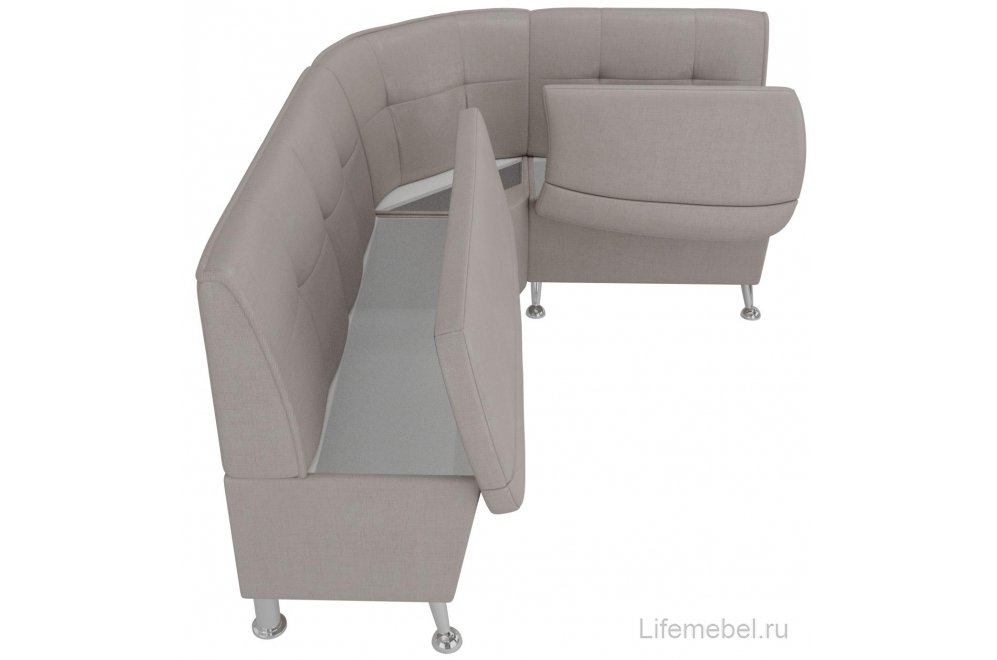 Кухонный диван угловой Феникс правый бежевая рогожка