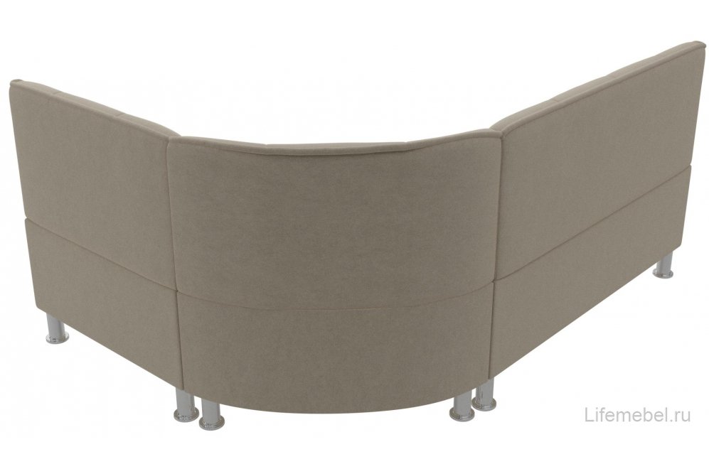 Кухонный диван угловой Феникс правый бежевый микровельвет