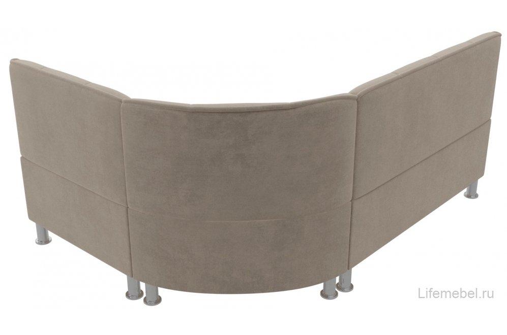 Кухонный диван угловой Феникс правый бежевый велюр