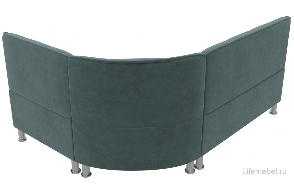 Кухонный диван угловой Феникс правый бирюзовый велюр