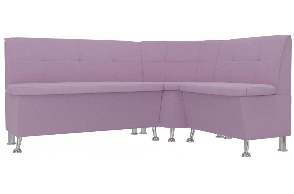 Кухонный диван угловой Феникс правый сиреневый микровельвет
