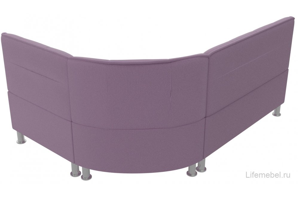 Кухонный диван угловой Феникс правый сиреневый микровельвет