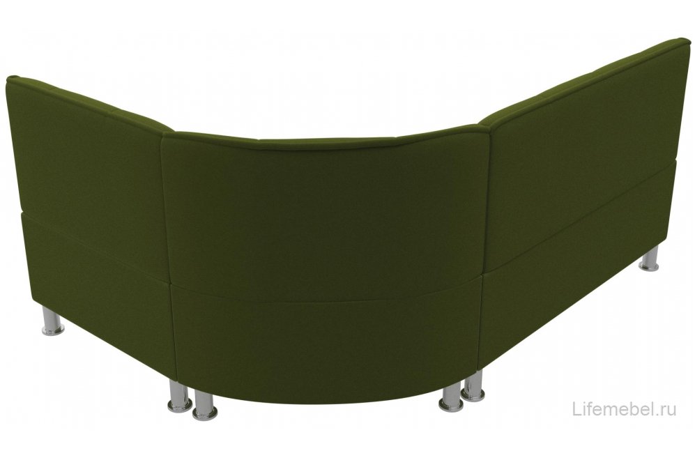Кухонный диван угловой Феникс правый зеленый микровельвет