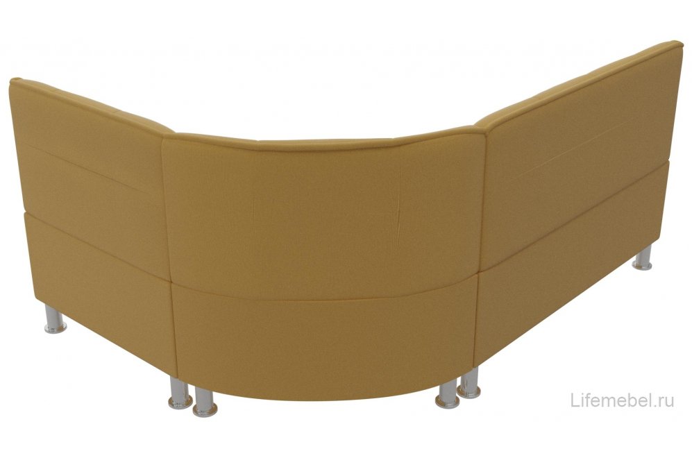 Кухонный диван угловой Феникс правый желтый микровельвет