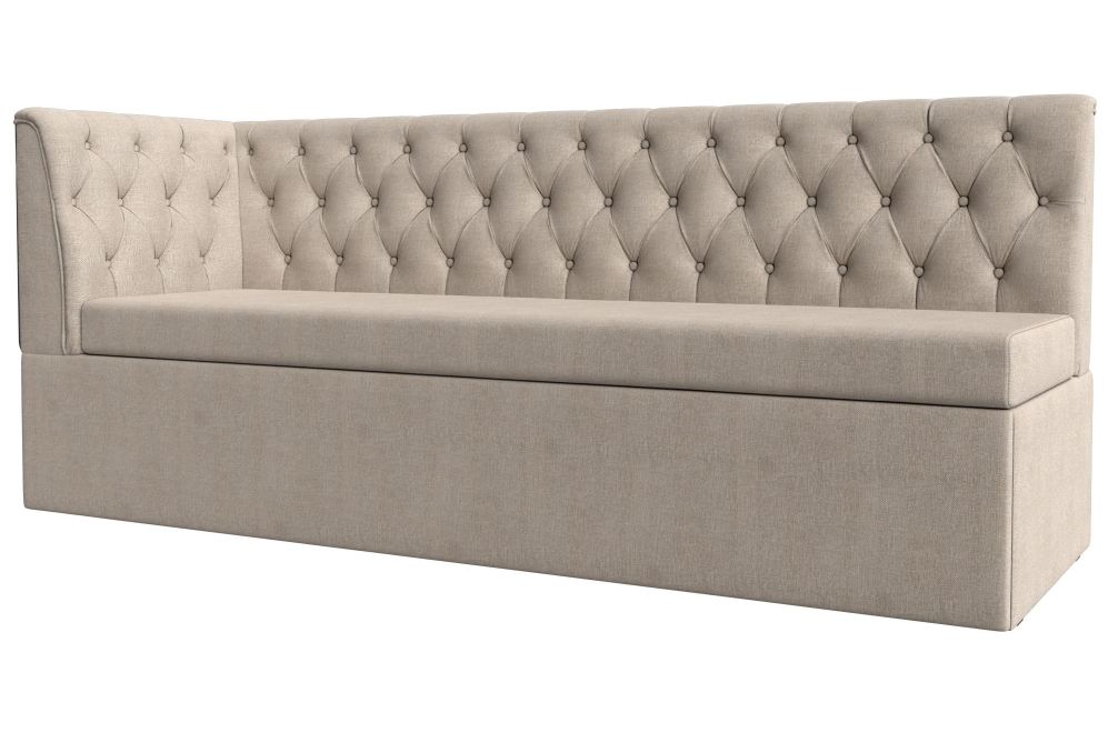 Кухонный диван угловой Маркиз левый бежевая рогожка