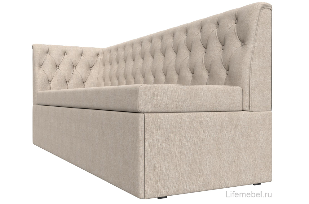 Кухонный диван угловой Маркиз левый бежевая рогожка