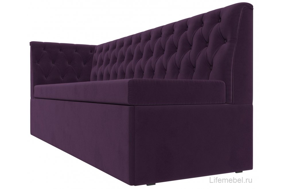 Кухонный диван угловой Маркиз левый фиолетовый велюр