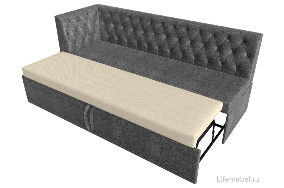 Кухонный диван угловой Маркиз левый серая рогожка