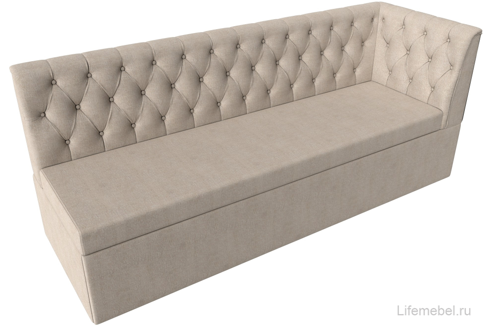 Кухонный диван угловой Маркиз правый бежевая рогожка