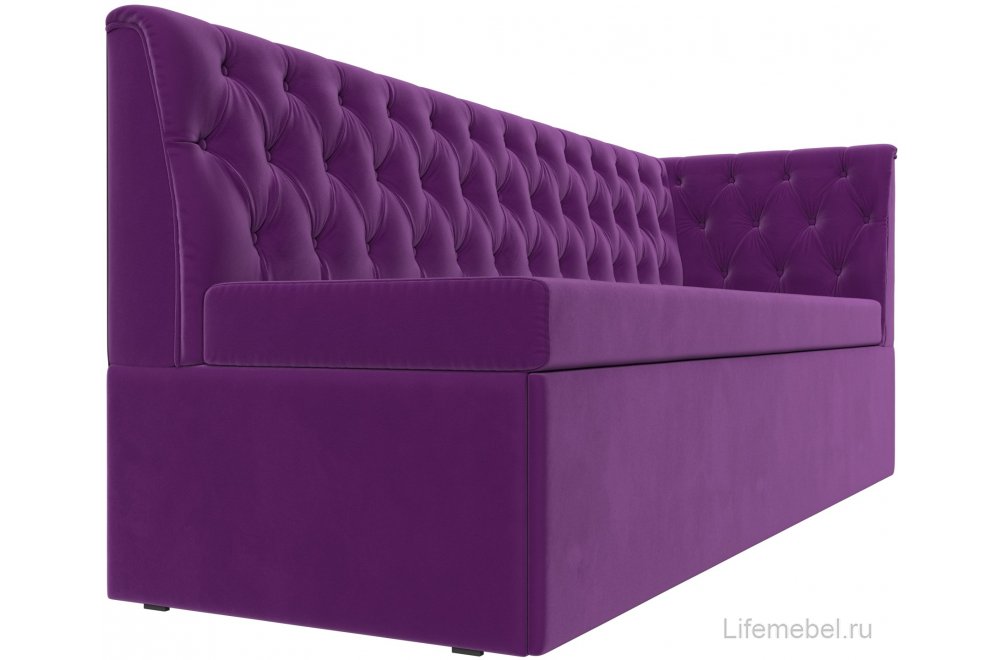 Кухонный диван угловой Маркиз правый фиолетовый микровельвет