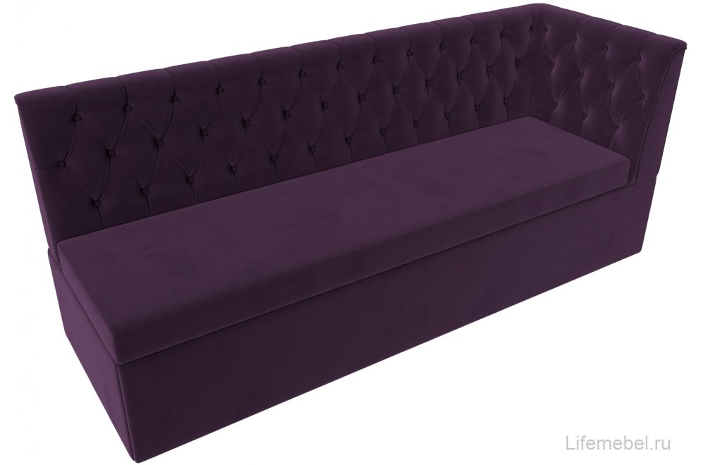 Кухонный диван угловой Маркиз правый фиолетовый велюр
