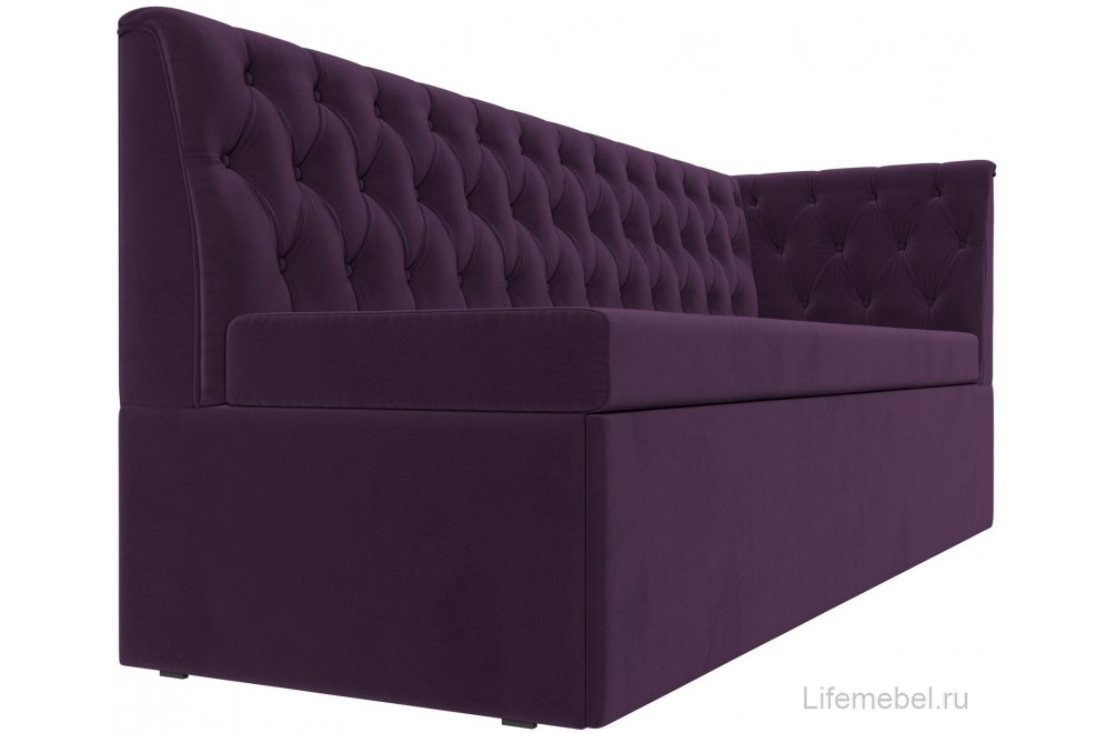 Кухонный диван угловой Маркиз правый фиолетовый велюр