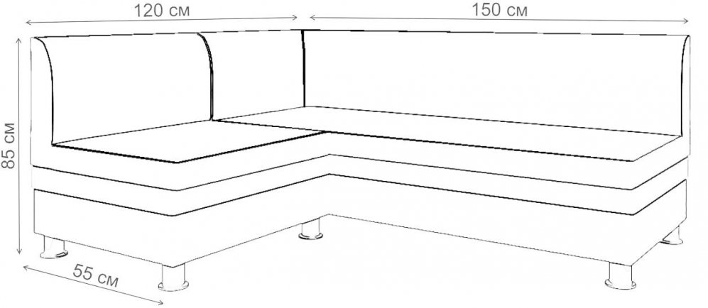 Кухонный диван Флоренс угловой экокожа бежевый левый