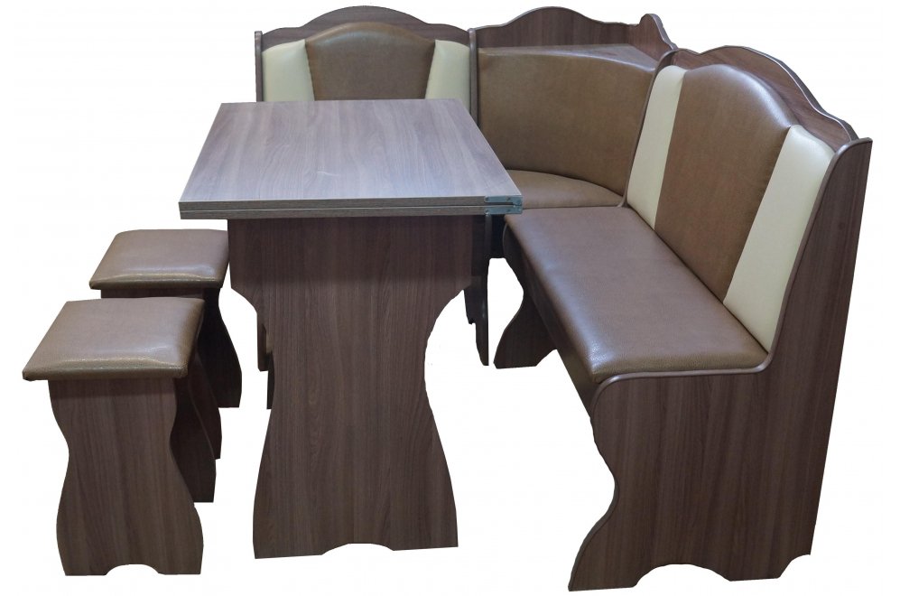 Кухонный уголок Елена-10 шимо темный / кожзам комбинированный