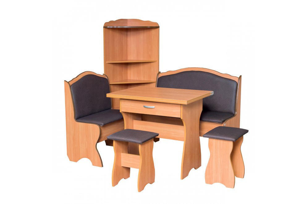 Кухонный уголок Елена-2 ольха / коричневый кожзам