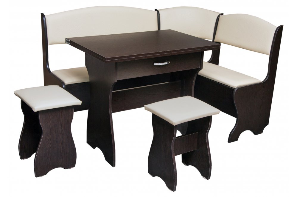 Кухонный уголок Елена-7 венге / кожзам бежевый