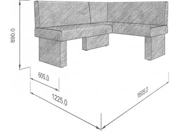 Диван Optim 158-120 R правый