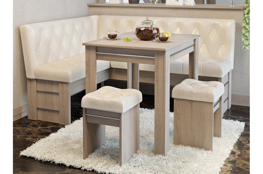 Кухонный уголок Парма дуб сонома трюфель / светлый