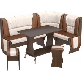 Кухонный уголок Уют-5 Люкс МФ-101.003 венге / кожзам / санчо / коричневый