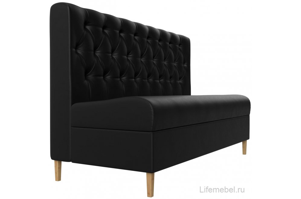 Кухонный диван Бремен экокожа черный