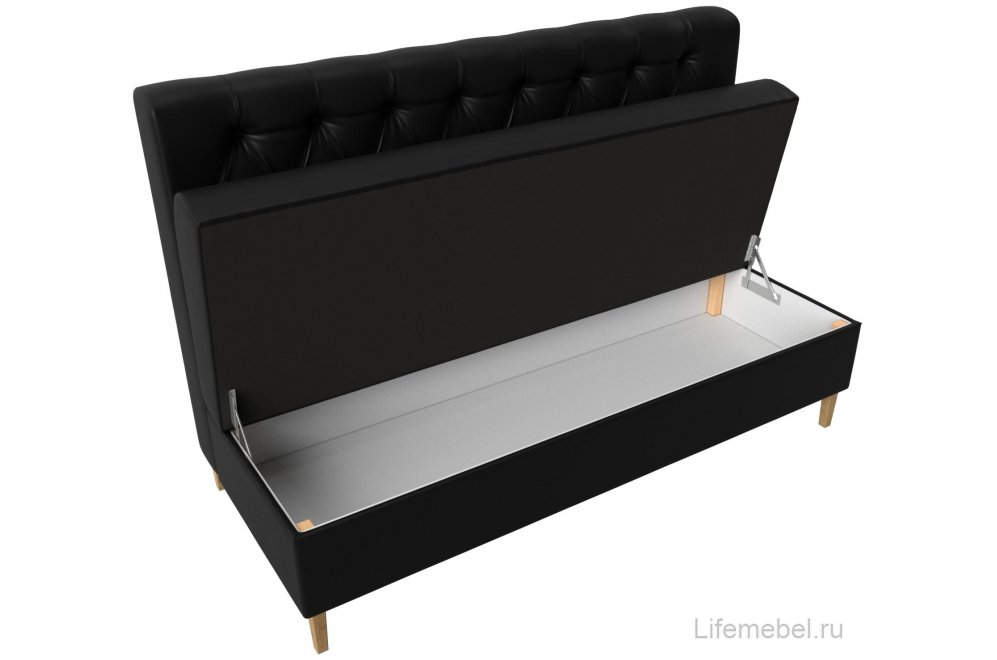 Кухонный диван Бремен экокожа черный