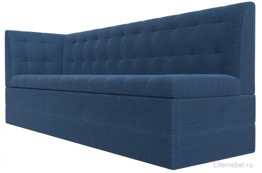 Кухонный диван Бриз левый рогожка berat синяя