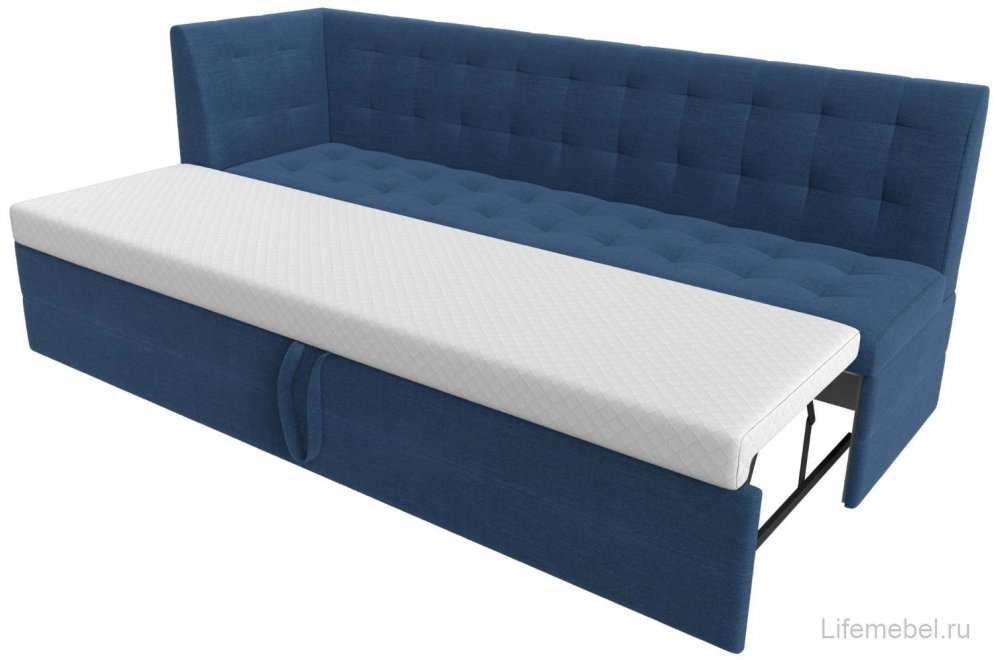 Кухонный диван Бриз левый рогожка berat синяя