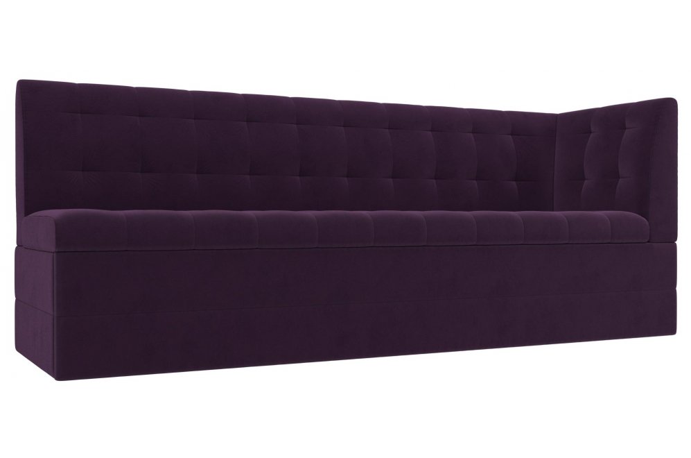 Кухонный диван Бриз правый фиолетовый велюр