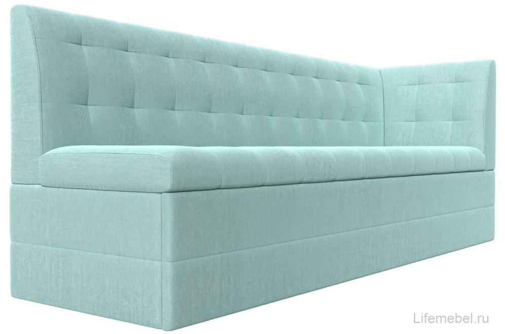 Кухонный диван Бриз правый рогожка berat ментоловая