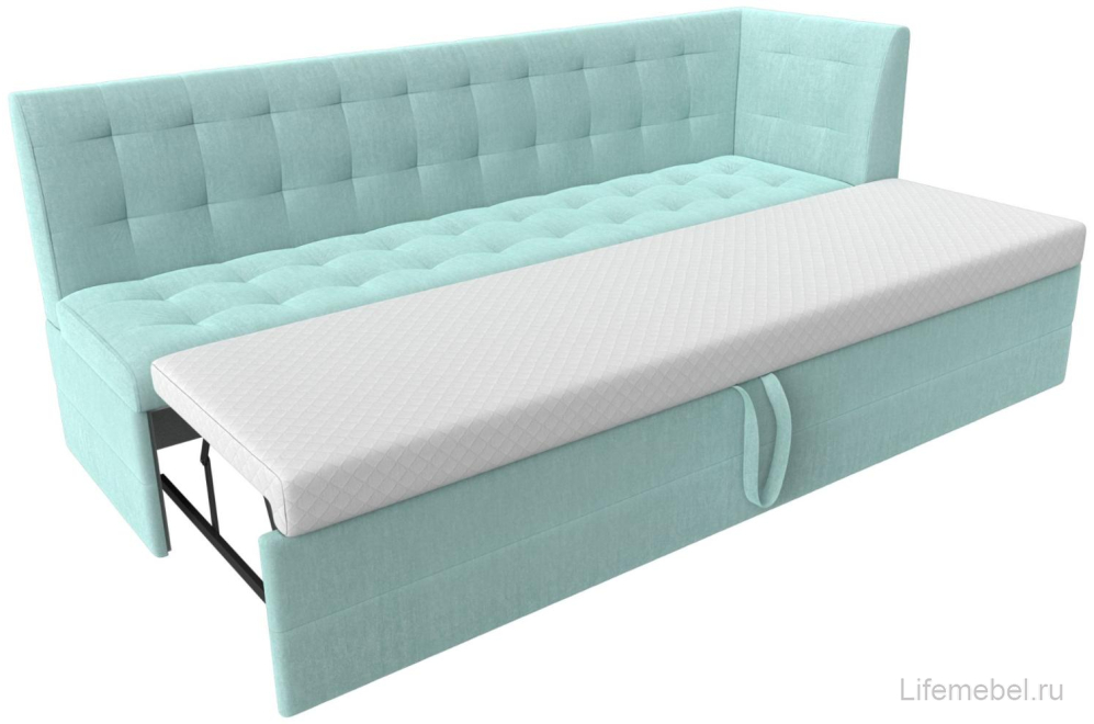 Кухонный диван Бриз правый рогожка berat ментоловая