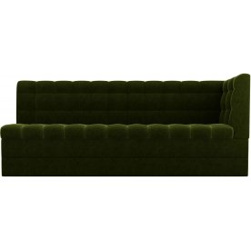 Кухонный диван Бриз угловой вельвет зеленый правый угол