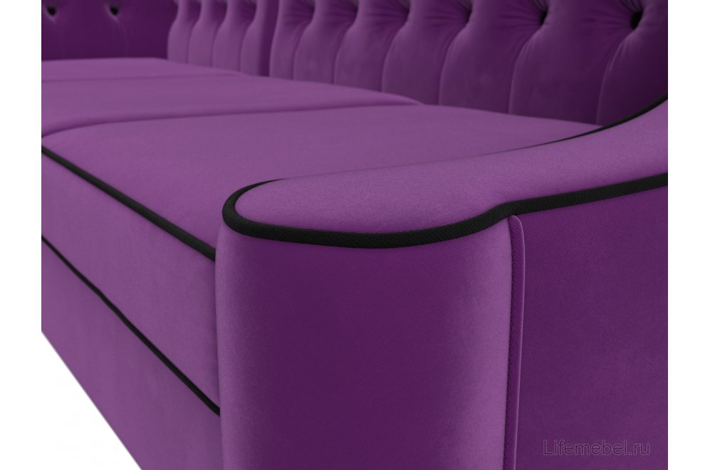 Кухонный диван Бронкс левый микровельвет фиолетовый