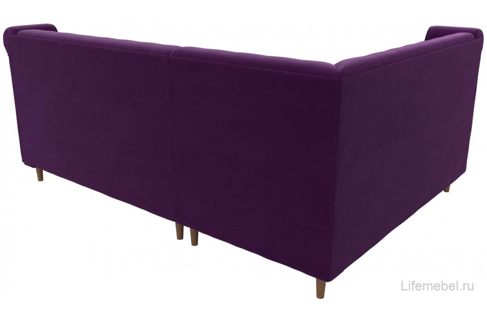 Кухонный диван Бронкс левый микровельвет фиолетовый