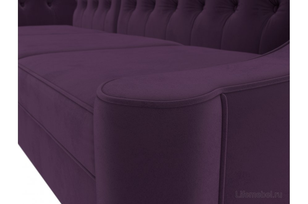 Кухонный диван Бронкс левый велюр фиолетовый