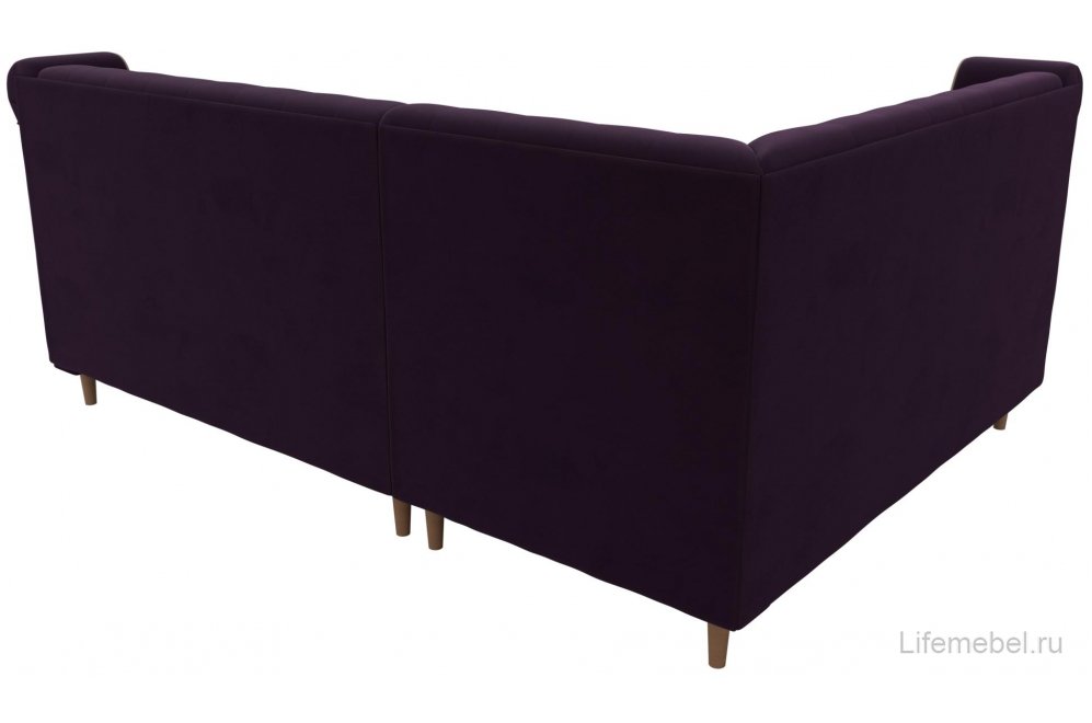 Кухонный диван Бронкс левый велюр фиолетовый