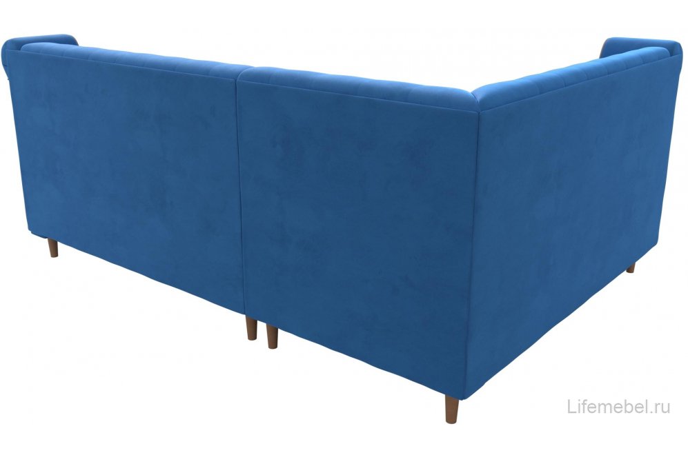 Кухонный диван Бронкс левый велюр голубой