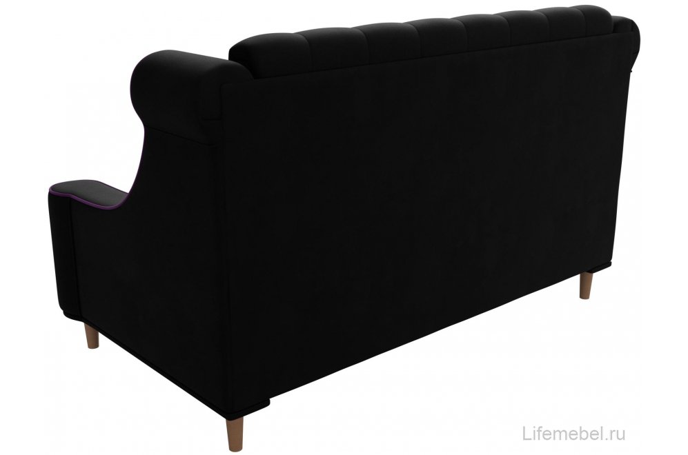 Кухонный диван Бронкс микровельвет черный