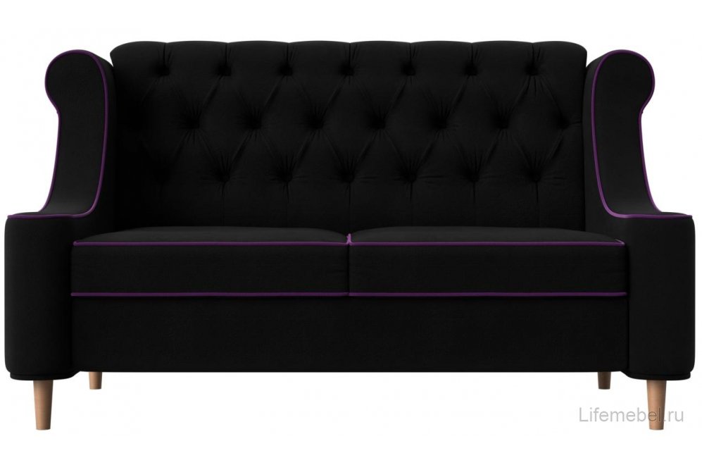 Кухонный диван Бронкс микровельвет черный