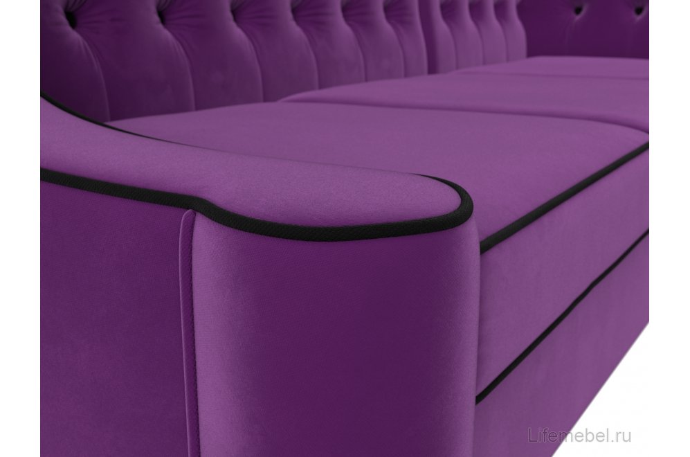 Кухонный диван Бронкс правый микровельвет фиолетовый