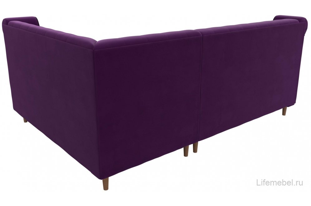 Кухонный диван Бронкс правый микровельвет фиолетовый