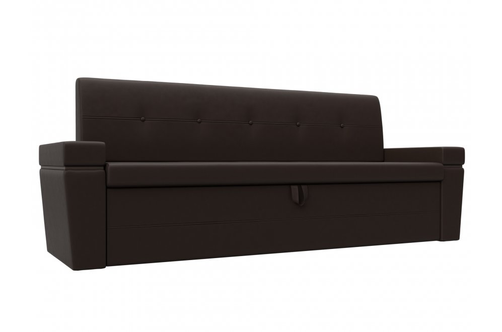 Кухонный диван Деметра экокожа коричневый