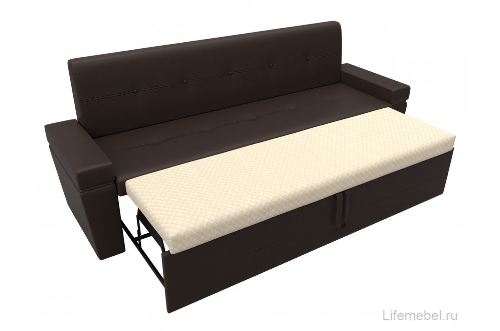 Кухонный диван Деметра экокожа коричневый