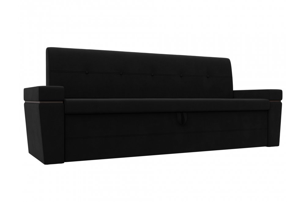 Кухонный диван Деметра микровелвет черный