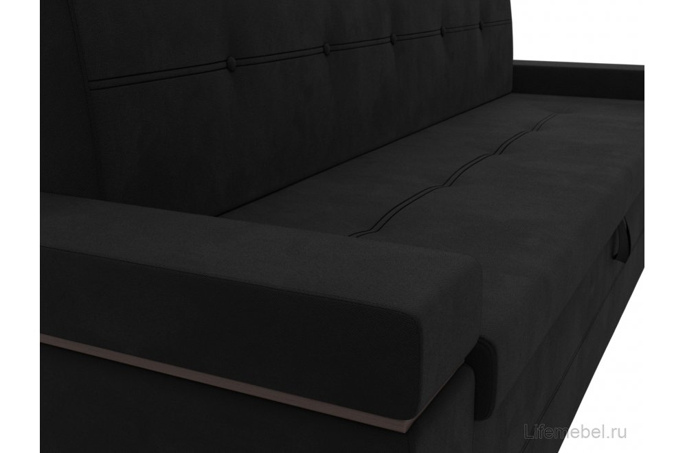 Кухонный диван Деметра микровелвет черный
