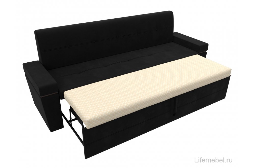 Кухонный диван Деметра микровелвет черный