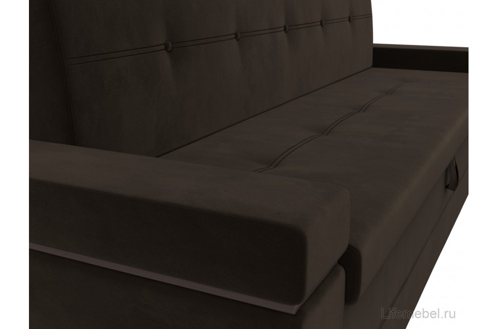 Кухонный диван Деметра микровелвет коричневый