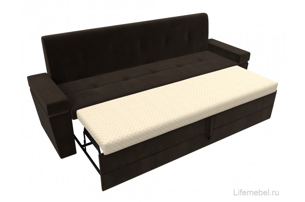 Кухонный диван Деметра микровелвет коричневый